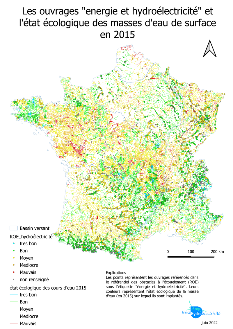 Carte De Localisation Des Ouvrages Hydro lectriques Et tat cologique 